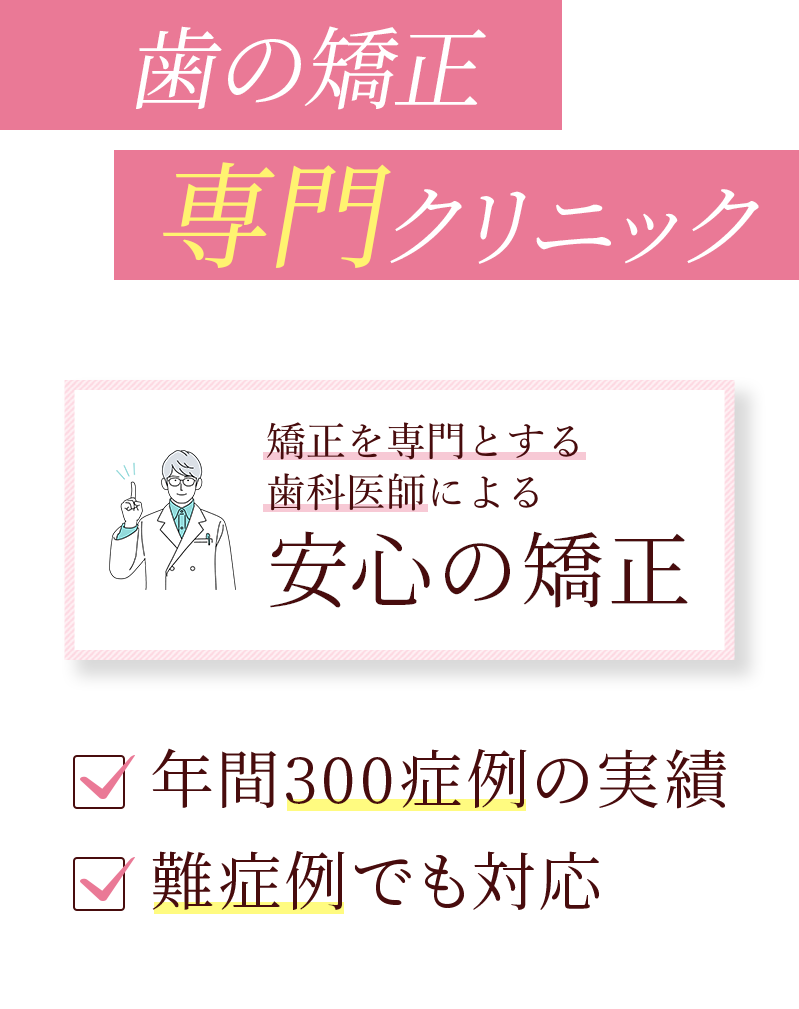 歯の専門クリニック 矯正を専門とする歯科医師による安心の矯正 年間300症例の実績 難症例でも対応